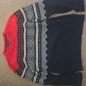 Land's End Lambswool Ski Sweater Fair Isle Nordic Men's Medium